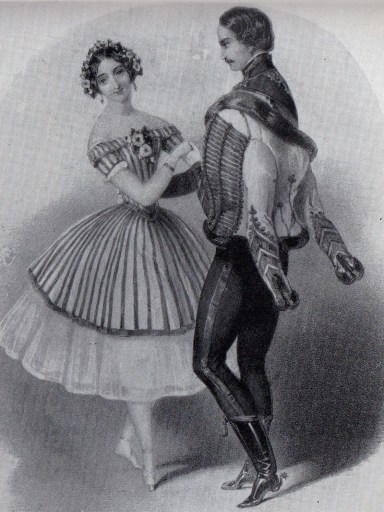 Carlotta Grisi as Paquita and Lucien Petipa as Lucien d'Hervilly (1844)