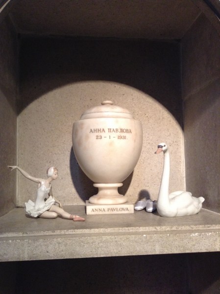 Anna Pavlova's urn at Golders Green Crematorium