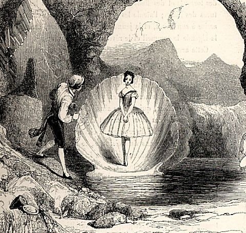 Jules Perrot as Matteo and Fanny Cerrito as Ondine - the Entrance of Ondine (1843)