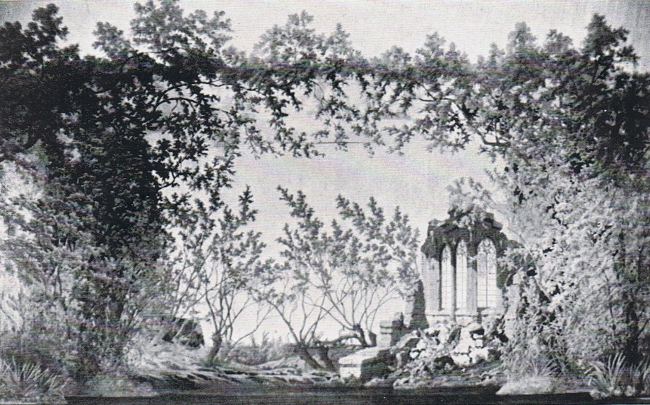 The décor for Act 1, scene 2 of the 1895 restaging (1895)