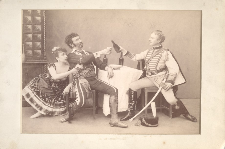 Maria Gorshenkova as Paquita, Felix Kschessinsky as Inigo and Pavel Gerdt as Lucien d'Hervilly (1892)