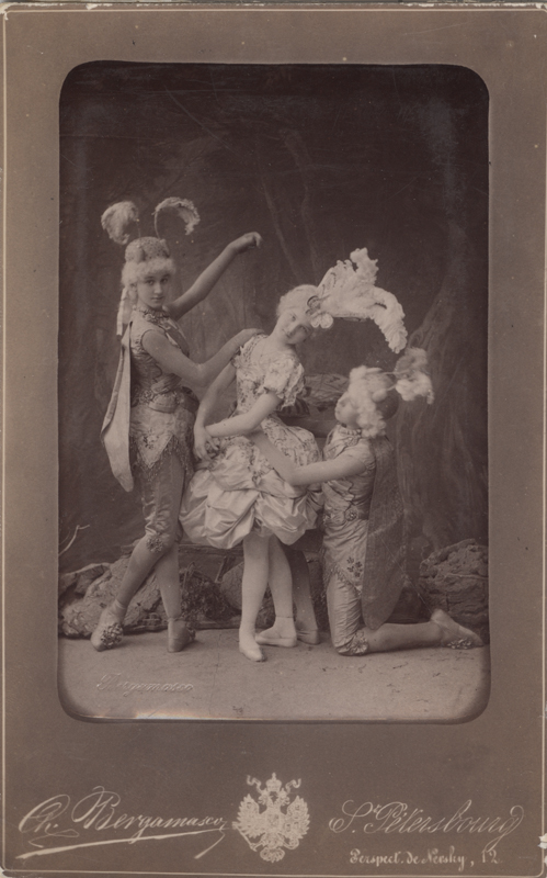 Vera Trefilova as a Butterfly and pupils of the Imperial Ballet School as grasshoppers (1889)
