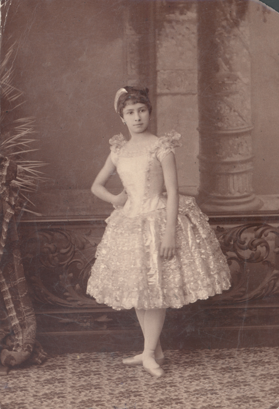 Matilda Kschessinskaya, then a student of the Imperial Ballet School, in the Dance of the Silver Lace (1886)