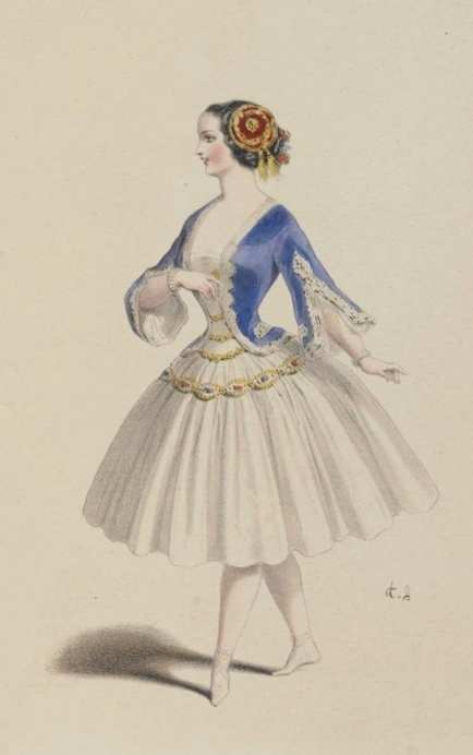 Lithograph of Carolina Rosati as Medora in Mazilier's Le Corsaire (1856)